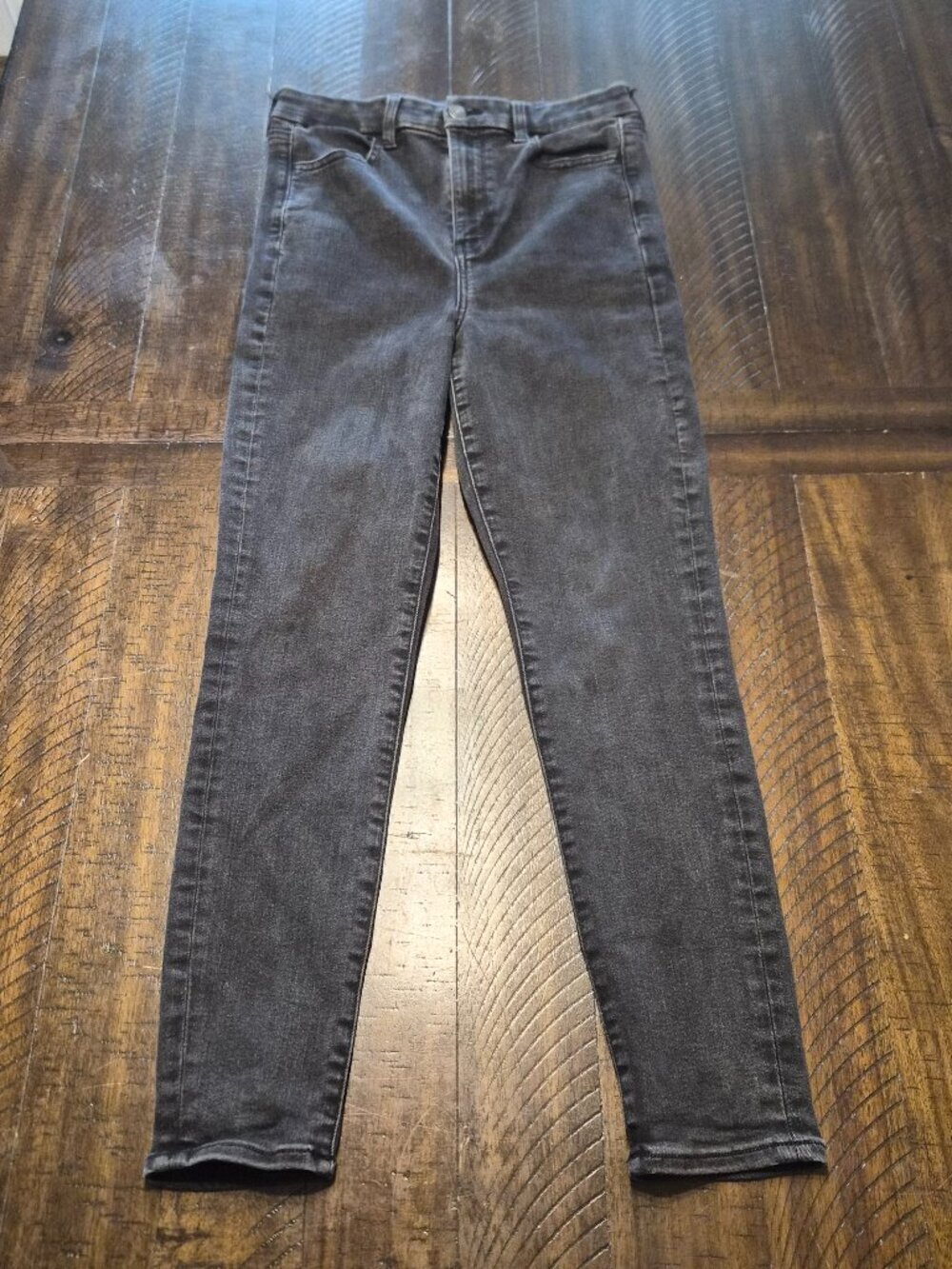 American Eagle Women’s Sz 8 Short Highest Rise Jegging Jeans Black Stretch G268